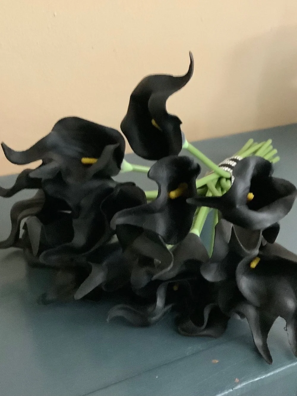 20 stem black calla lily wedding bouquet